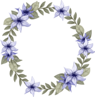 ramo floral morado con acuarela png