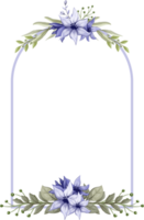 ramo floral morado con acuarela png