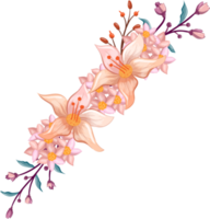 Orange Flower Arrangement with watercolor style png