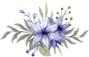 viola floreale mazzo con acquerello png