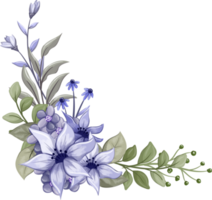 lila blommig bukett med vattenfärg png