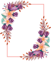 arreglo de flores de naranja con estilo acuarela png