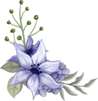 viola floreale mazzo con acquerello png