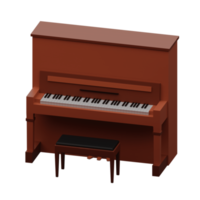 Piano clássico renderizado em 3D perfeito para projeto de design de música png