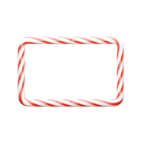 3D candy cane square frame png