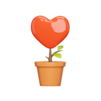 plante en forme de coeur dans un pot png