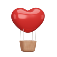 3D heart balloon png