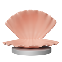 cilindro palcoscenico podio vuoto con mollusco isolato. moderno palcoscenico Schermo, minimalista modello, astratto vetrina sfondo. concetto 3d illustrazione, 3d rendere png