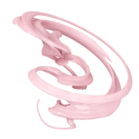 Respingo de redemoinho de ondulação de leite de morango 3d isolado. ilustração de renderização 3D png