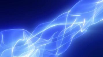 Abstract blue glowing with bright fire energy magic waves from lines on a dark background. Abstract background. Video in high quality 4k, motion design