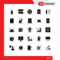 paquete de iconos de vector de stock de 25 signos y símbolos de línea para el monitor de pago de solución elementos de diseño de vector editables de moneda de dinero