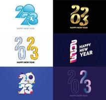 Big Set of 2023 Happy New Year logo text design 2023 number design template vector