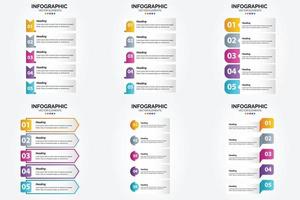 ilustración vectorial infografía conjunto de diseño plano para folleto publicitario y revista vector