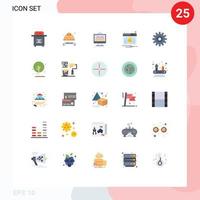 25 Universal Flat Colors Set for Web and Mobile Applications gear notice dashboard activity processing Editable Vector Design Elements