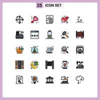 25 iconos creativos signos y símbolos modernos del documento de cuidado del diseño corazón romántico elementos de diseño vectorial editables vector