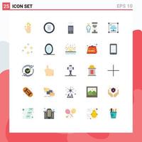 Set of 25 Modern UI Icons Symbols Signs for share person control optimization deadline Editable Vector Design Elements