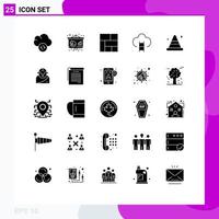 Set of 25 Modern UI Icons Symbols Signs for construction alert layout prize game Editable Vector Design Elements