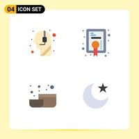 Group of 4 Flat Icons Signs and Symbols for assistance kitchen call centre degree moon Editable Vector Design Elements