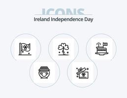 día de la independencia de irlanda línea icono paquete 5 diseño de iconos. . caja. planta. regalo. patricio vector
