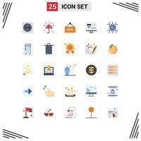 Set of 25 Modern UI Icons Symbols Signs for development coding umbrella code sign Editable Vector Design Elements