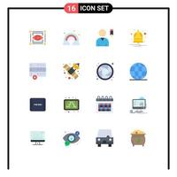 16 User Interface Flat Color Pack of modern Signs and Symbols of devices cancel edit alarm notification Editable Pack of Creative Vector Design Elements