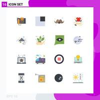 Set of 16 Modern UI Icons Symbols Signs for shirt sale accessories hand gentleman Editable Pack of Creative Vector Design Elements
