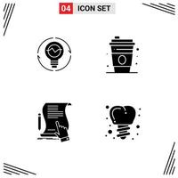 4 Thematic Vector Solid Glyphs and Editable Symbols of bulb canada idea lightbulb document Editable Vector Design Elements