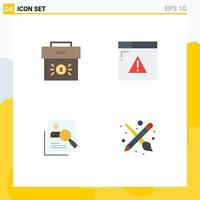 Pack of 4 Modern Flat Icons Signs and Symbols for Web Print Media such as bag employee economy security human Editable Vector Design Elements