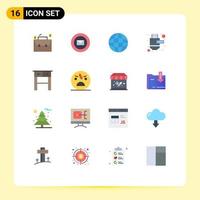 16 Thematic Vector Flat Colors and Editable Symbols of table desk internet hdmi cable Editable Pack of Creative Vector Design Elements