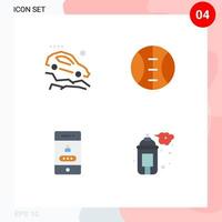 4 Thematic Vector Flat Icons and Editable Symbols of accident security slope access art Editable Vector Design Elements