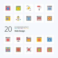 20 Web Design Flat Color icon Pack like web graphics web new add vector