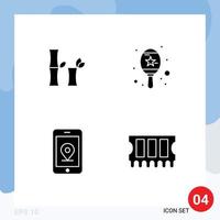 4 Creative Icons Modern Signs and Symbols of bamboo hardware instrument mobile ram Editable Vector Design Elements