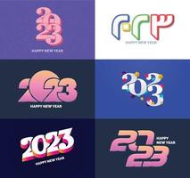 Big Set of 2023 Happy New Year logo text design 2023 number design template vector