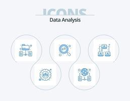 Data Analysis Blue Icon Pack 5 Icon Design. management. data. network. search. network vector