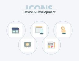 dispositivo y desarrollo paquete de iconos planos 5 diseño de iconos. pantalla táctil. móvil. cinta . sitio web. sensible vector