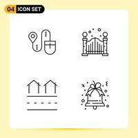 4 Creative Icons Modern Signs and Symbols of mouse housing computer bridge residences Editable Vector Design Elements
