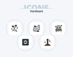 paquete de iconos lleno de línea de hardware 5 diseño de iconos. . ratón. película. hardware. admirador vector