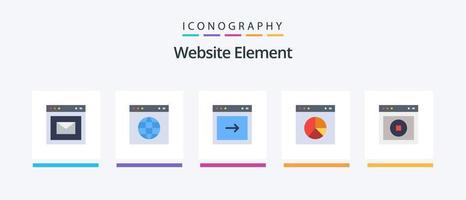 Website Element Flat 5 Icon Pack Including ui. website. arrow. presentation. business. Creative Icons Design vector