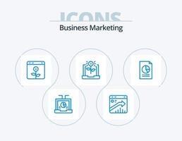 Business Marketing Blue Icon Pack 5 Icon Design. economy. banking. report. investment. business vector