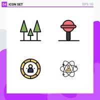 User Interface Pack of 4 Basic Filledline Flat Colors of forest efficiency baby toy person Editable Vector Design Elements