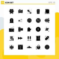 25 Solid Glyph concept for Websites Mobile and Apps information finance mechanical economy corn Editable Vector Design Elements