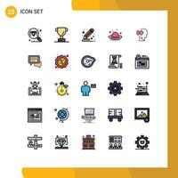 Universal Icon Symbols Group of 25 Modern Filled line Flat Colors of solving mind draw logic hat Editable Vector Design Elements