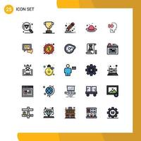 Universal Icon Symbols Group of 25 Modern Filled line Flat Colors of solving mind draw logic hat Editable Vector Design Elements