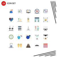 25 iconos creativos signos y símbolos modernos de ajuste de medicina telefónica elementos de diseño vectorial editables de salud médica vector