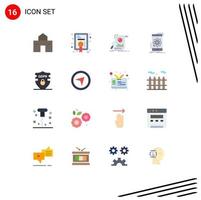 16 iconos creativos signos y símbolos modernos de datos de logros de información de investigación paquete editable financiero de elementos de diseño de vectores creativos
