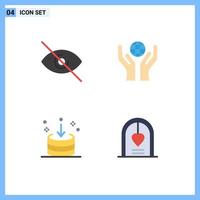 4 Flat Icon concept for Websites Mobile and Apps eye import care direction arch Editable Vector Design Elements