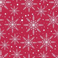 Falling snowflakes on red background. vector