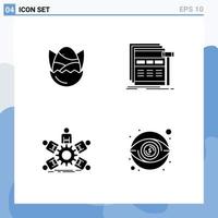 Set of 4 Modern UI Icons Symbols Signs for egg wireframe baby page group Editable Vector Design Elements