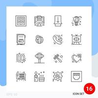 Stock Vector Icon Pack of 16 Line Signs and Symbols for malicious link slide fraud fly balloon Editable Vector Design Elements