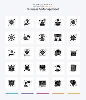 Creative Business And Management 25 Glyph Solid Black icon pack  Such As security. protect. consultant. offer. idea vector